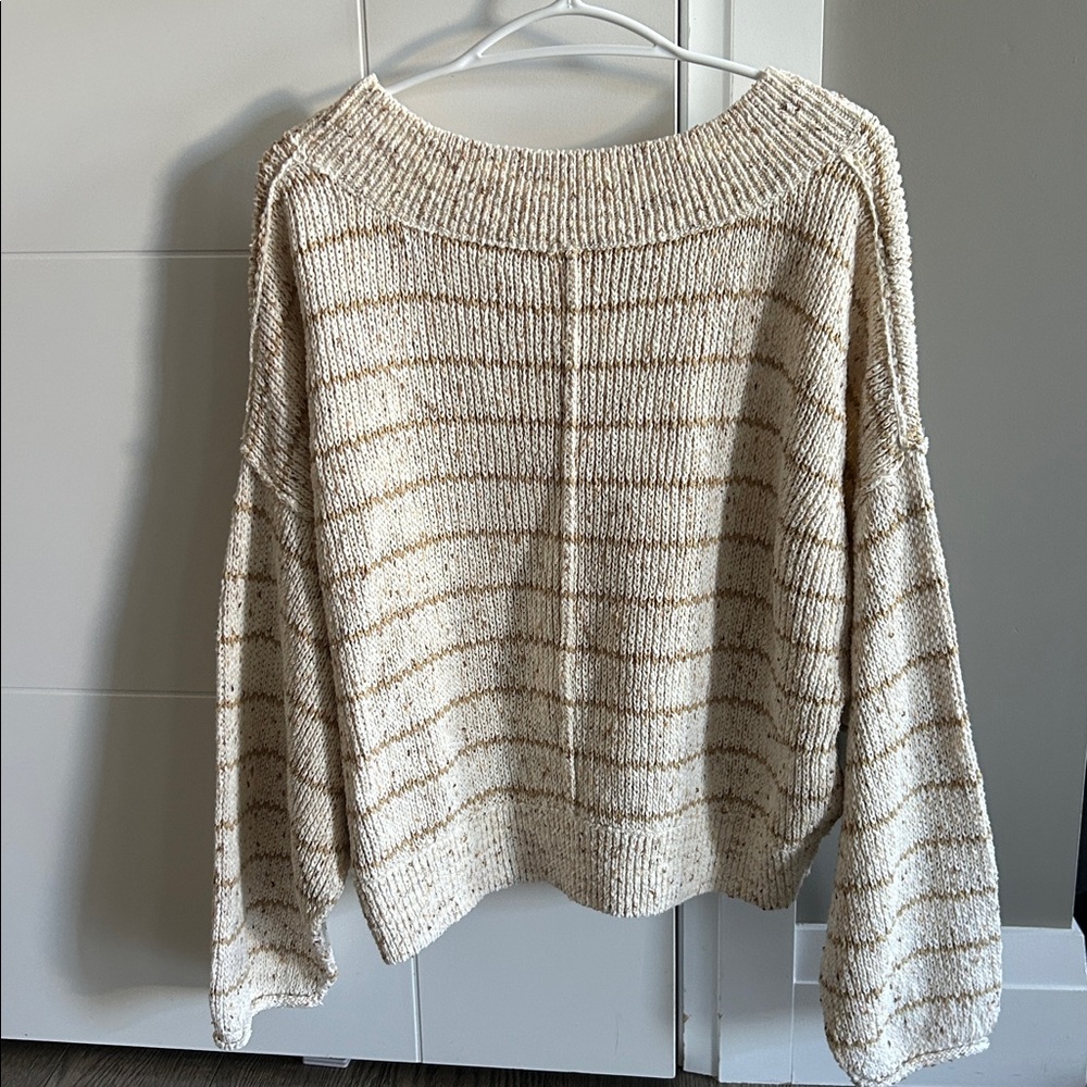 FREE PEOPLE Starlit striped sweater *beige/oatmeal* - Picture 8 of 14